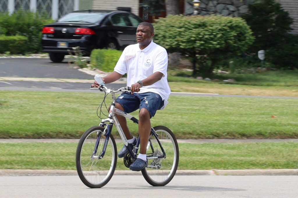 pastor bike riding